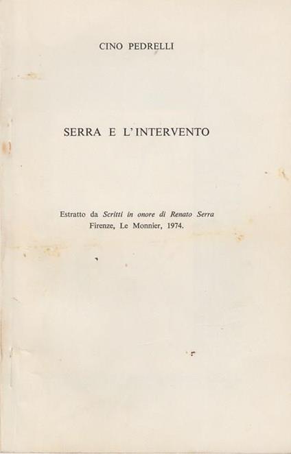 Serra e l'intervento - Cino Pedrelli - copertina