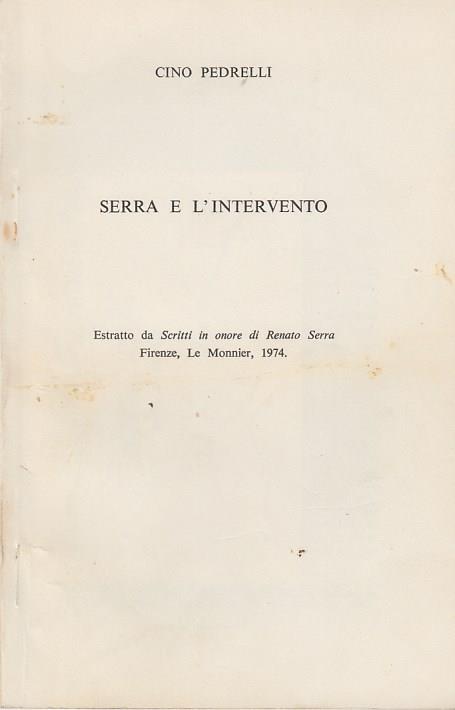 Serra e l'intervento - Cino Pedrelli - copertina