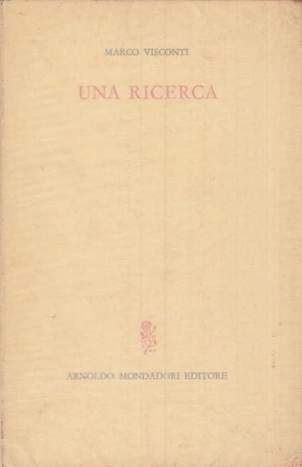 Una ricerca - Marco Visconti - copertina