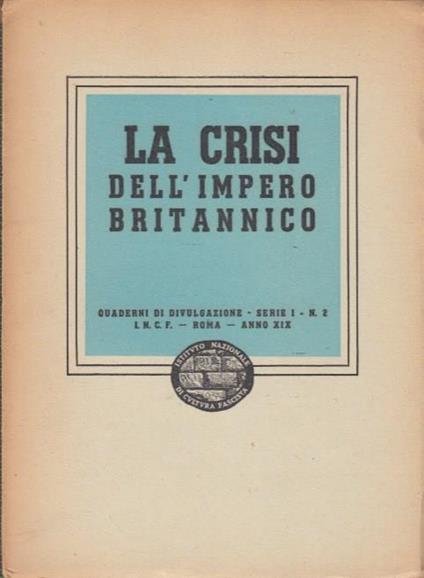 La crisi dell'Impero Britannico - copertina