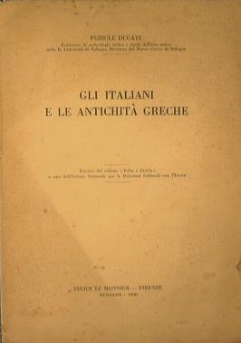 Gli italiani e le antichità greche - Pericle Ducati - copertina