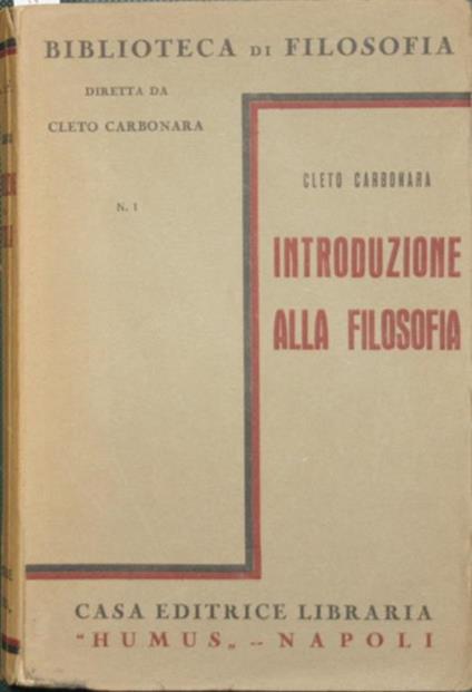 Introduzione alla filosofia - Cleto Carbonara - copertina