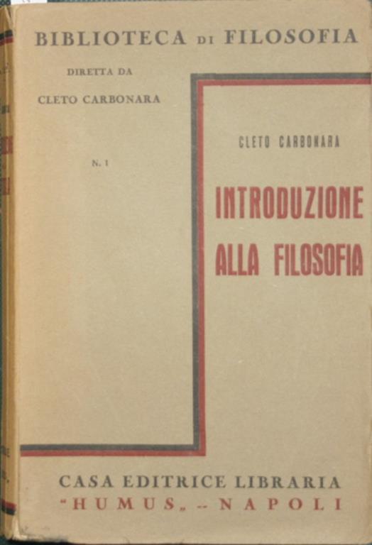 Introduzione alla filosofia - Cleto Carbonara - copertina
