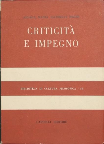 Criticità e impegno - Angela M. Jacobelli Isoldi - copertina