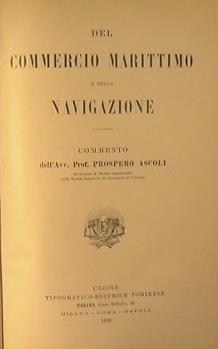 Del commercio marittimo e della navigazione - Prospero Ascoli - copertina