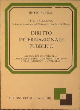 Diritto internazionale pubblico - Tito Ballarino - copertina