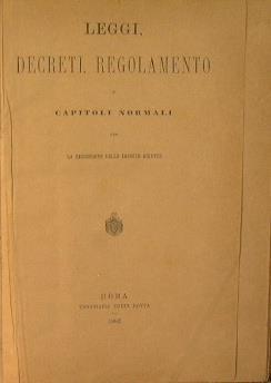 Leggi, decreti, regolamento e capitoli normali per la riscossione delle imposte dirette - copertina