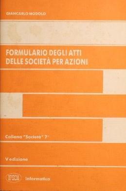 Formulario atti società per azioni - Giancarlo Modolo - copertina