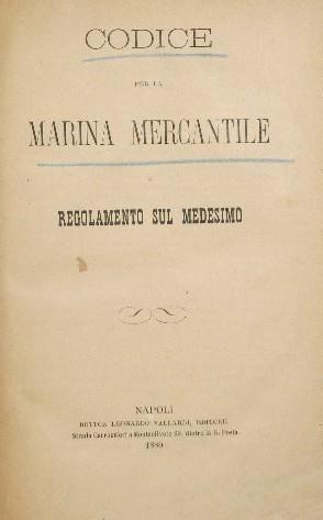 Codice per la marina mercantile e regolamento sul medesimo - copertina