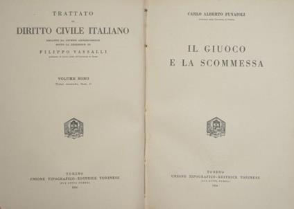 Il giuoco e la scommessa - C. Alberto Funaioli - copertina