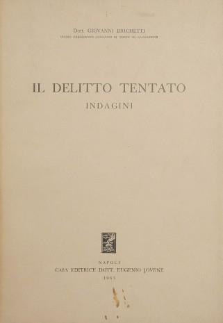 Il delitto tentato - Giovanni Brichetti - copertina