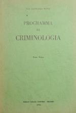 Programma di criminologia. Parte prima