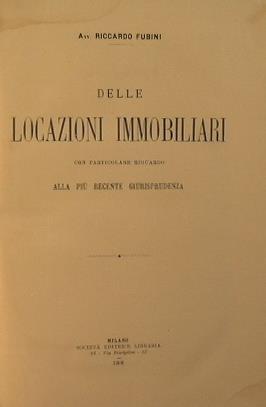 Delle Locazioni Immobiliari - Riccardo Fubini - copertina