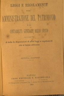 Leggi e regolamenti sull'amministrazione del patrimonio. E la contablità generale della stato - copertina