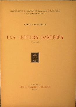 Una lettura dantesca (Inf. 22) - Fredi Chiappelli - copertina