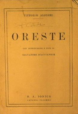 Oreste - Vittorio Alfieri - copertina