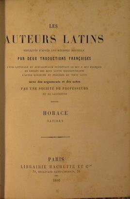 Satires - Q. Flacco Orazio - copertina