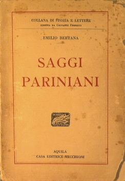 Saggi Pariniani - Emilio Bertana - copertina