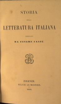 Storia della letteratura italiana - Cesare Cantù - copertina