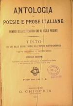Antologia di poesie e prose italiane. Parte seconda : Il Settecento. Parte terza : Il Seicento e il Cinquecento
