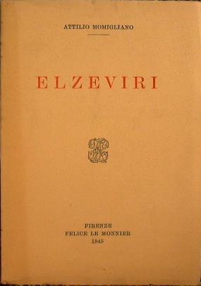 Elzeviri - Attilio Momigliano - copertina