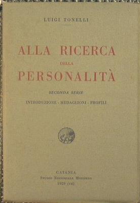 Alla ricerca della personalità - Luigi Tonelli - copertina