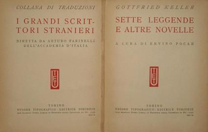 Sette leggende e altre novelle - Gottfried Keller - copertina