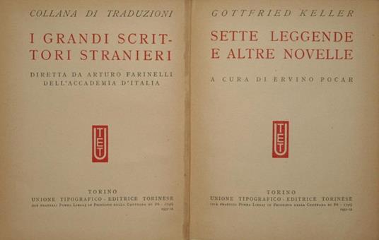 Sette leggende e altre novelle - Gottfried Keller - copertina