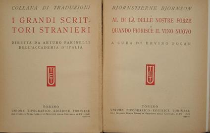Al di là delle nostre forze. Quando fiorisce il vino nuovo - Bjørnstierne Bjørnson - copertina