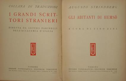 Gli abitanti di Hemso - August Strindberg - copertina