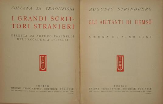 Gli abitanti di Hemso - August Strindberg - copertina