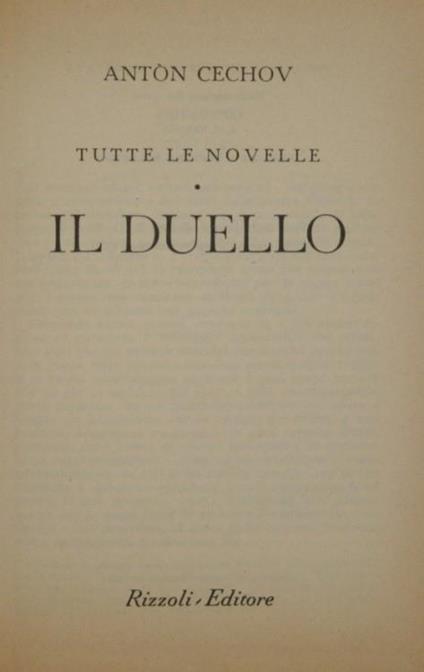 Il duello. Tutte le novelle - Anton Cechov - copertina