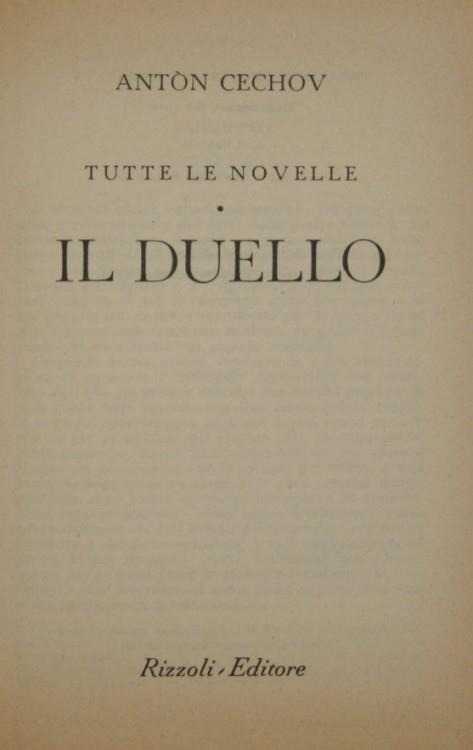 Il duello. Tutte le novelle - Anton Cechov - copertina