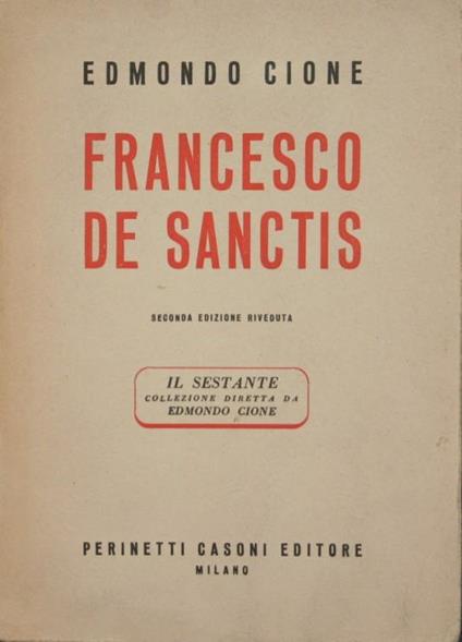Francesco De Sanctis - Edmondo Cione - copertina