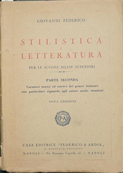 Stilistica e letteratura Parte seconda Caratteri storici ed  