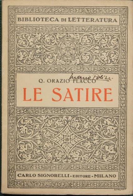 Le satire - Q. Flacco Orazio - copertina