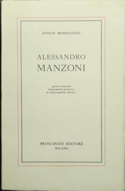 Alessandro Manzoni - Attilio Momigliano - copertina