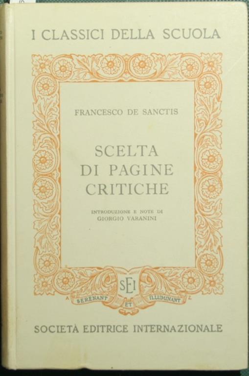 Scelta di pagine critiche - Francesco De Sanctis - copertina