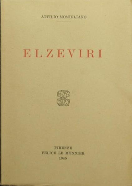 Elzeviri - Attilio Momigliano - copertina