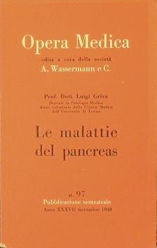 Le malattie del pancreas - Luigi Griva - copertina