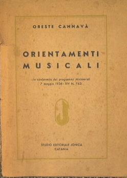 Orientamenti musicali - Oreste Cannava - copertina