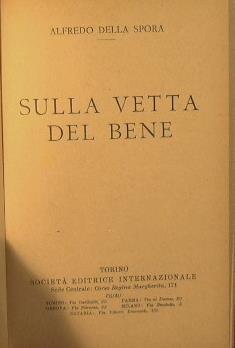 Sulla vetta del bene - Alfredo Della Spora - copertina