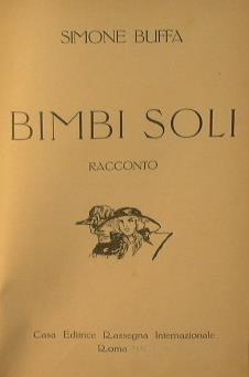 Bimbi soli - Simone Buffa - copertina