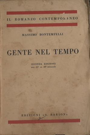 Gente nel tempo - Massimo Bontempelli - copertina