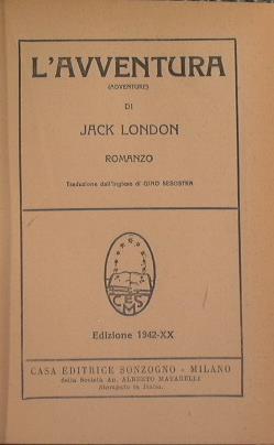 L' avventura - Jack London - copertina