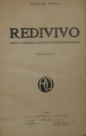 Redivivo - Emilio De Marchi - copertina