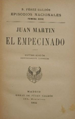 Juan Martin el empecinado - Benito Pérez Galdós - copertina