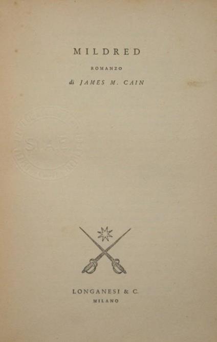 Mildred. Romanzo - James M. Cain - copertina