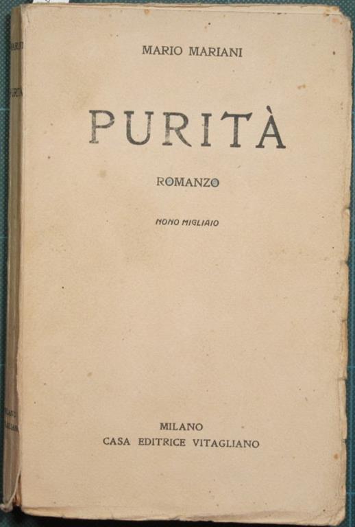 Purità. Romanzo - Mario Mariani - copertina