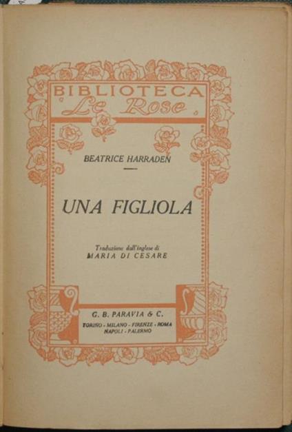 Una figliola - Beatrice Harraden - copertina